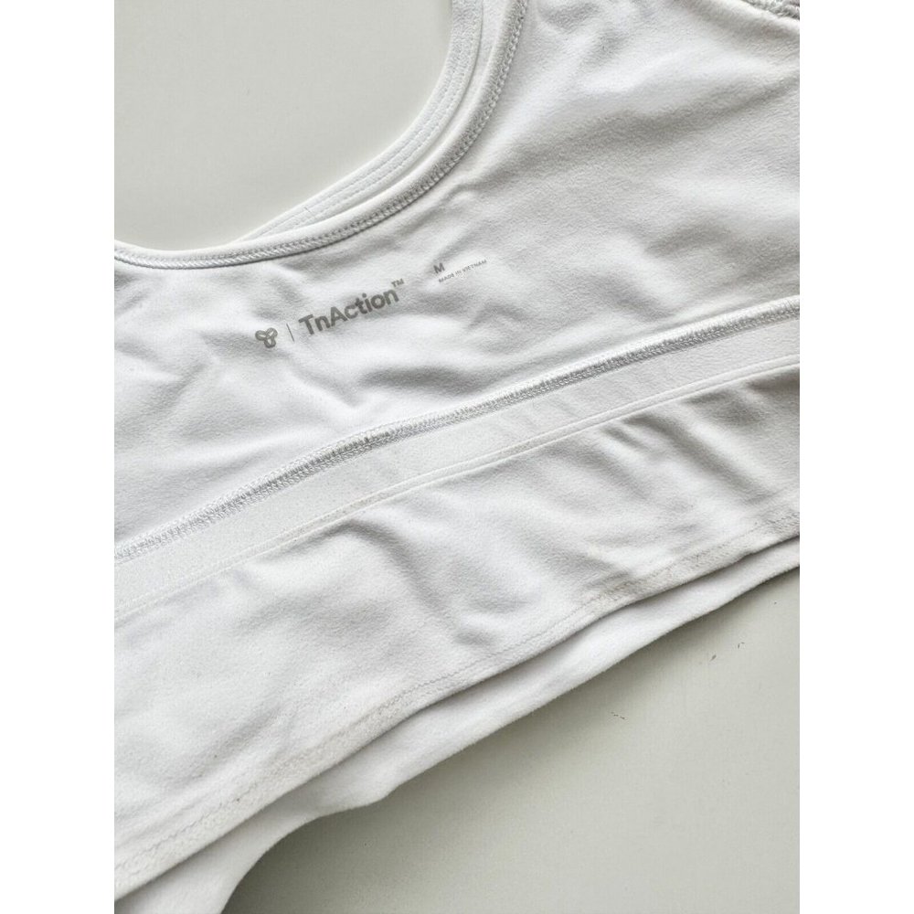 Aritzia TNA TnaButter White Slim Fit Scoop Neck Mini Longline Bra Top, Size M - Picture 6 of 13
